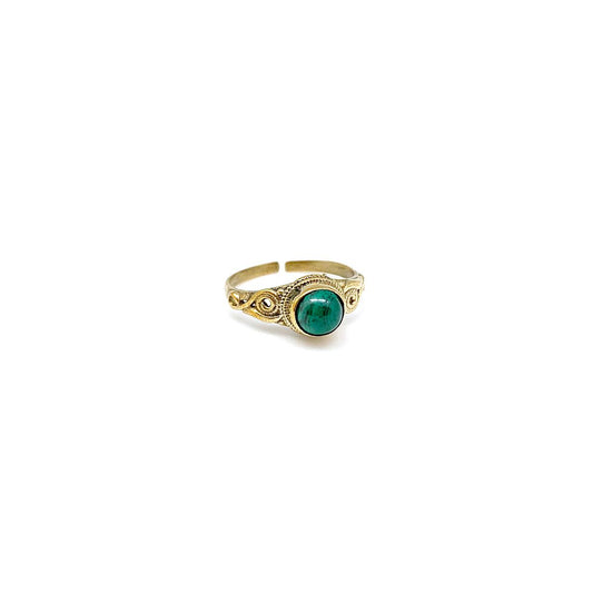 Gold Malachite Ring