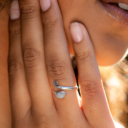 Silver Moonstone Ring