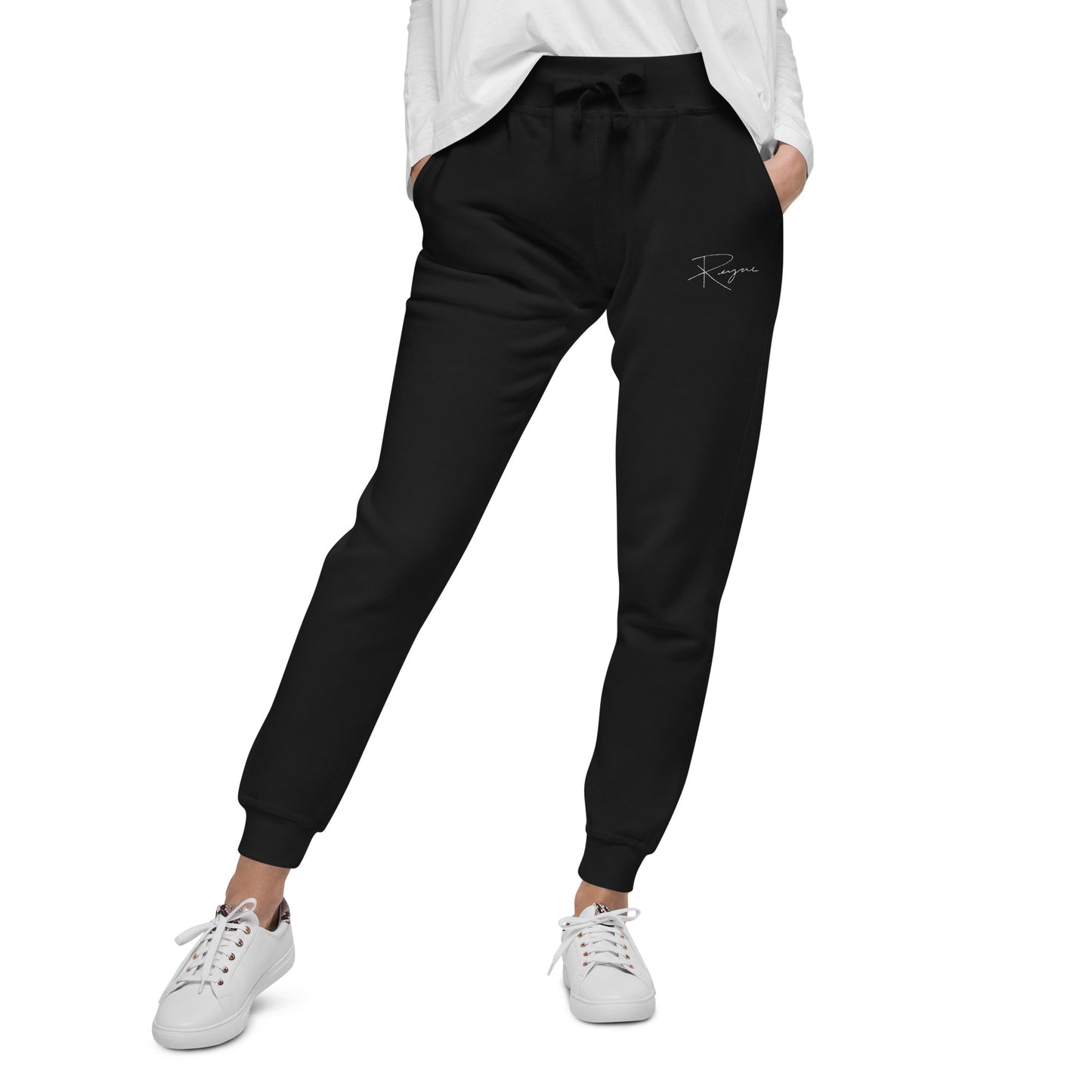 Reyne White Embroidered Sweatpants